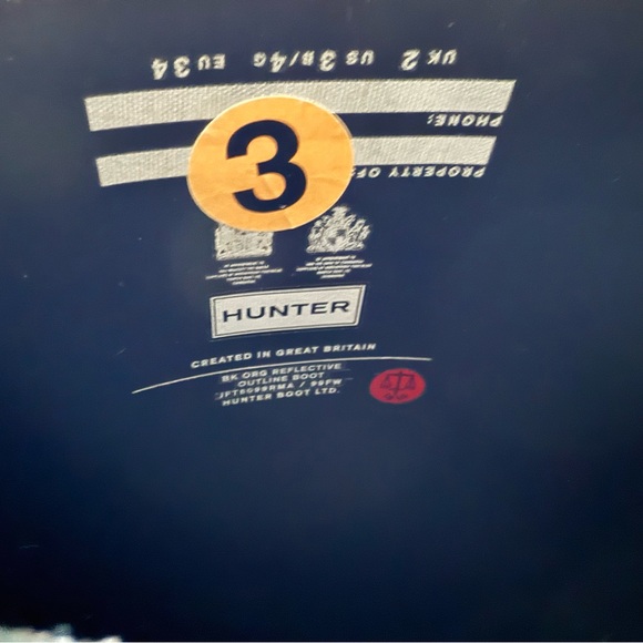 Hunter Kids Black Reflective Rain Boots Size 3 - Picture 5 of 11